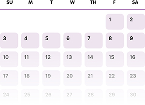 Romp n' Roll calendar icon for classes.