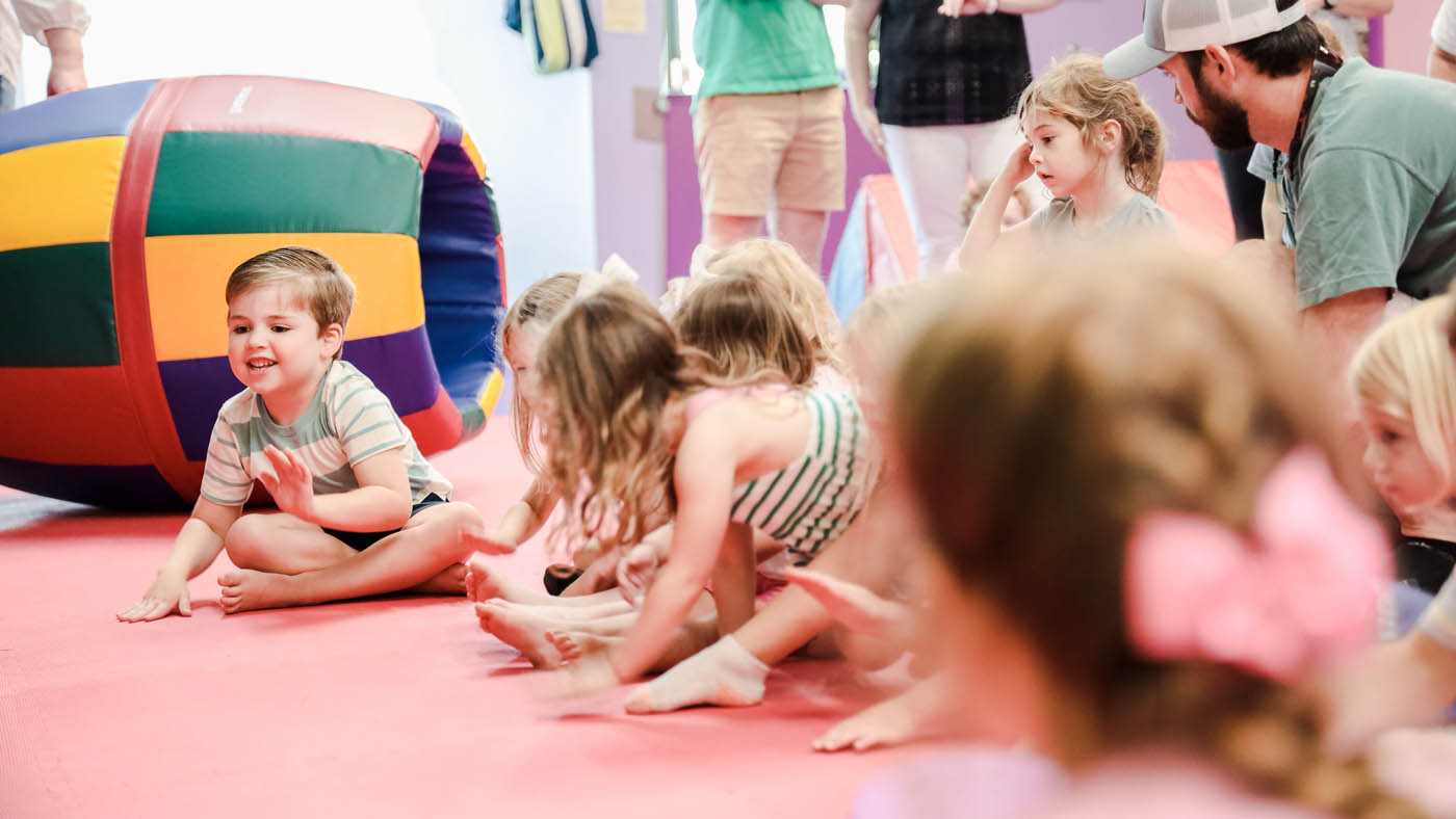 A group of kids exploring their senses together at autism safe sensory gym classes in Willow Grove, PA.